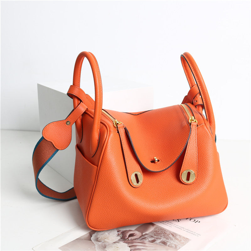 Women's First Layer Cowhide Lindi Leather Retro Handbags
