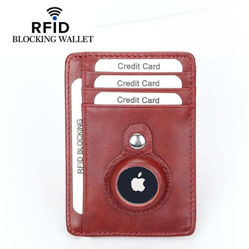 Women's Tracker Male Cowhide Carbon Fiber Pattern Card Holder