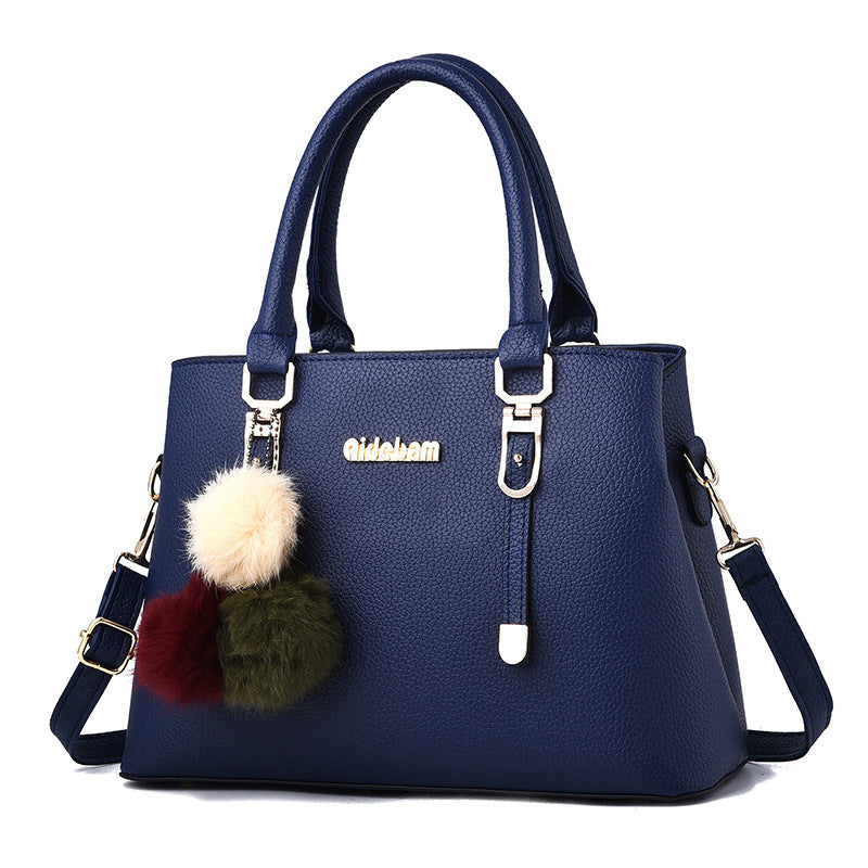 Women's Fashion Large Capacity Fur Ball Shoulder Bags