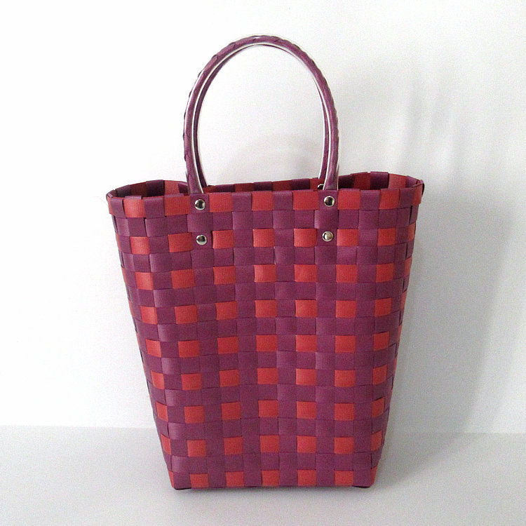 Women's Plastic Woven Knitted Basket Handmade Decorative Creative Handbags