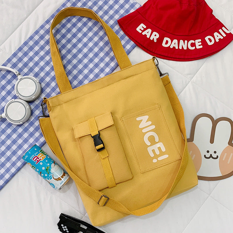 Canvas Female Class Korean Fashion Letter Shoulder Bags