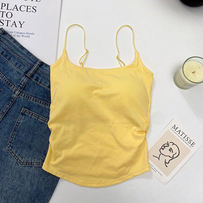 Women's Korean Style Spaghetti Strap Camisole Thin Outer Wear Underwear Tanks Camis