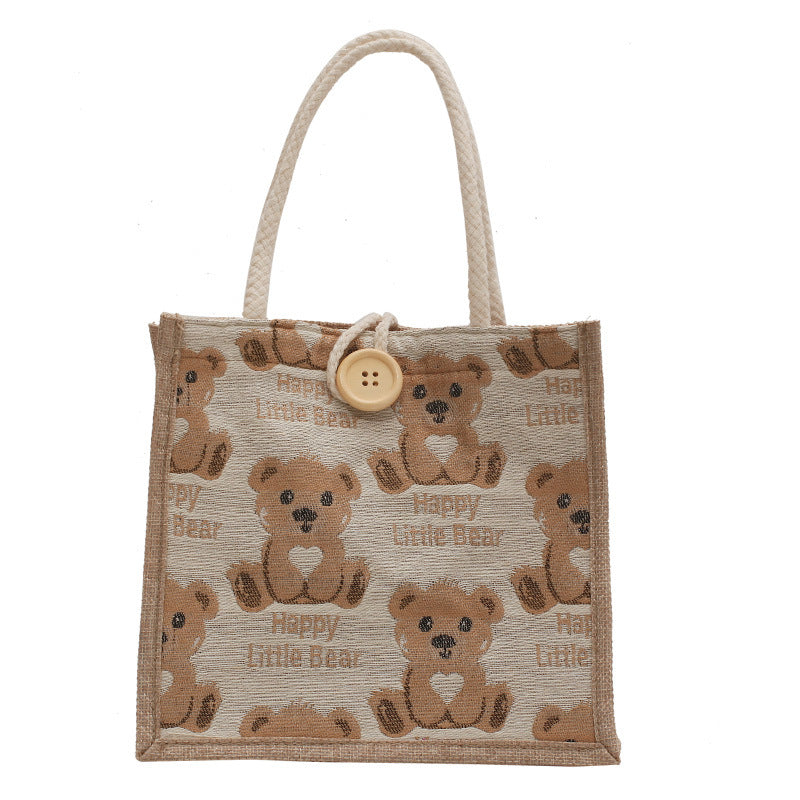 Women's Linen Outing Style Lunch Box Bags