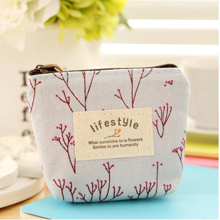 Fresh Floral Pastoral Style Mini Cartoon Coin Purses
