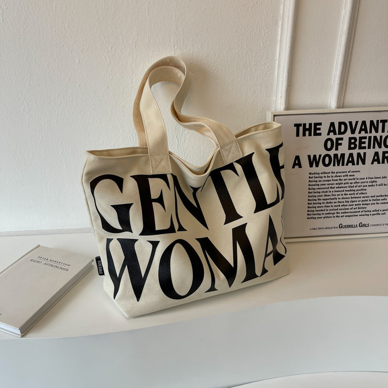 Thailand Mummy Canvas Letter Printing Simple Shoulder Bags
