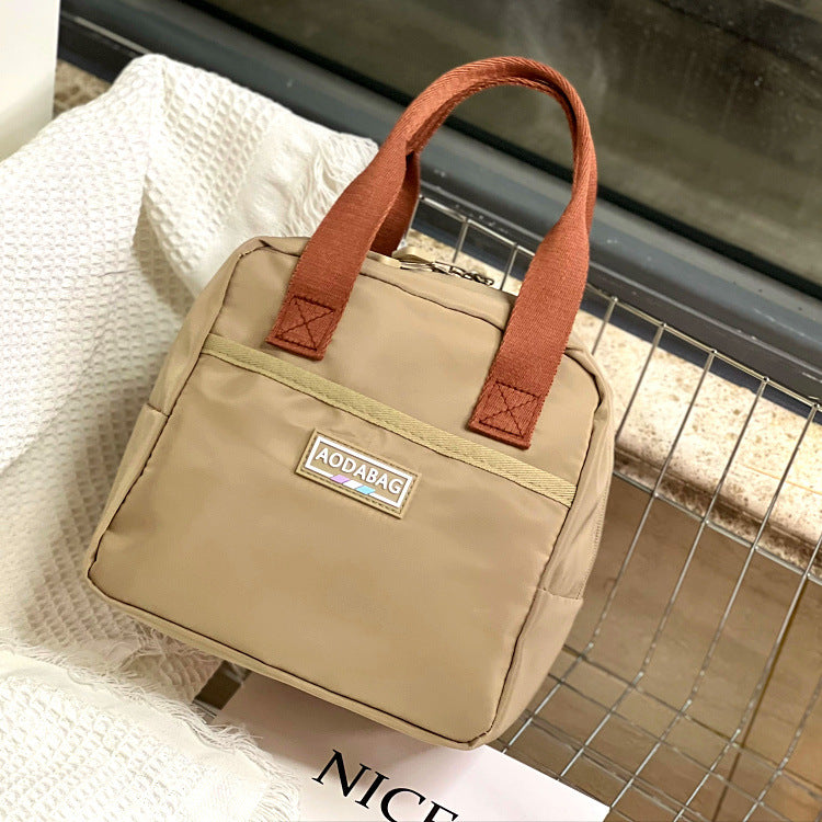 Women's Contrast Color Waterproof Lunch Box Mummy Handbags