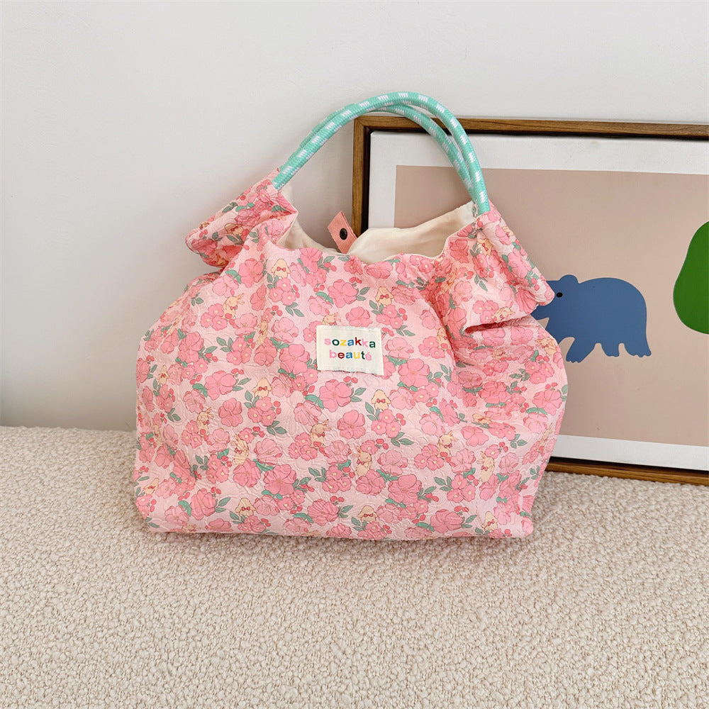 Women's Embossed Rabbit Hand Portable Canvas Commuter Shoulder Bags
