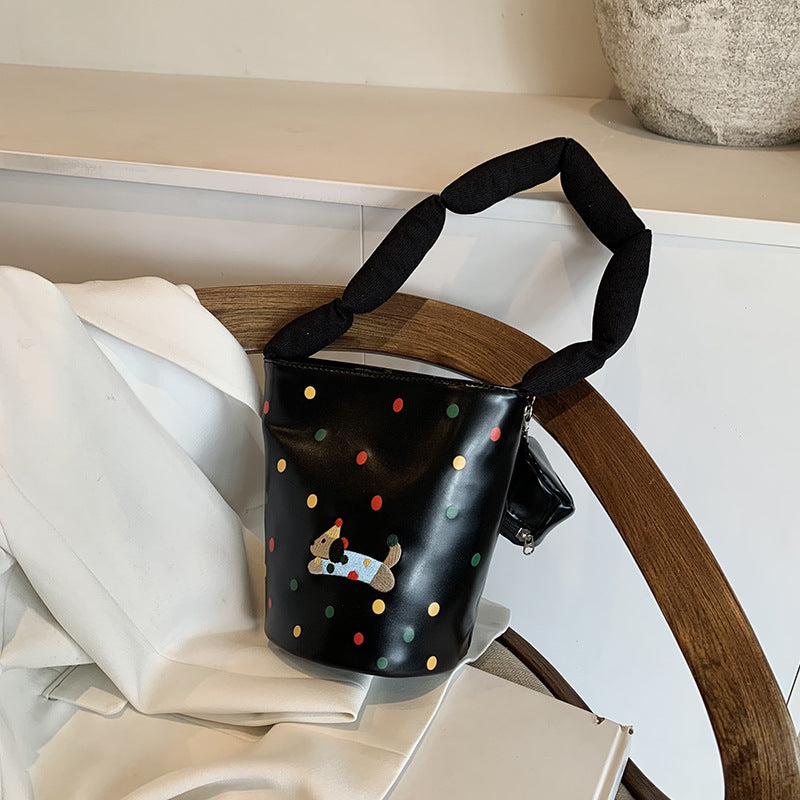 Women's Trendy Colorful Polka Dot Cartoon Korean Shoulder Bags