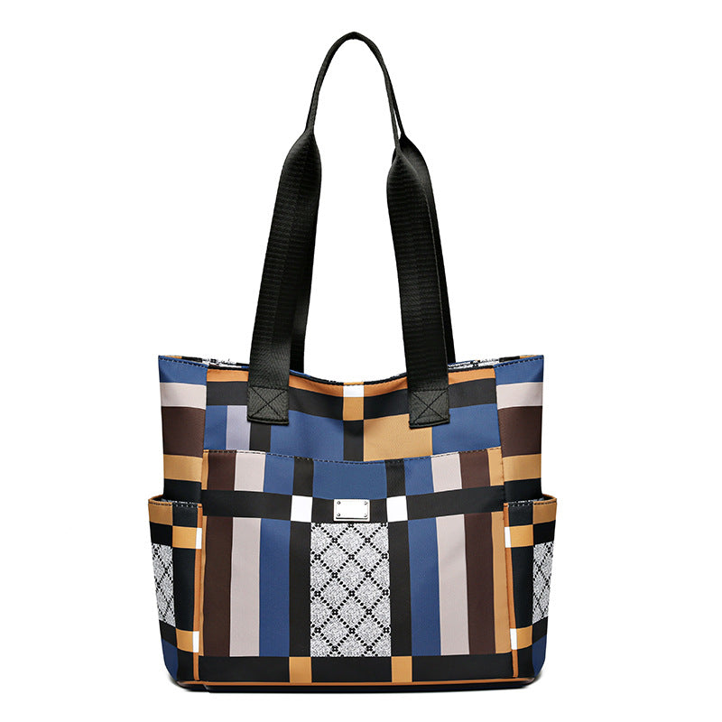Women's Large Capacity Fashion Check Mom Shoulder Bags
