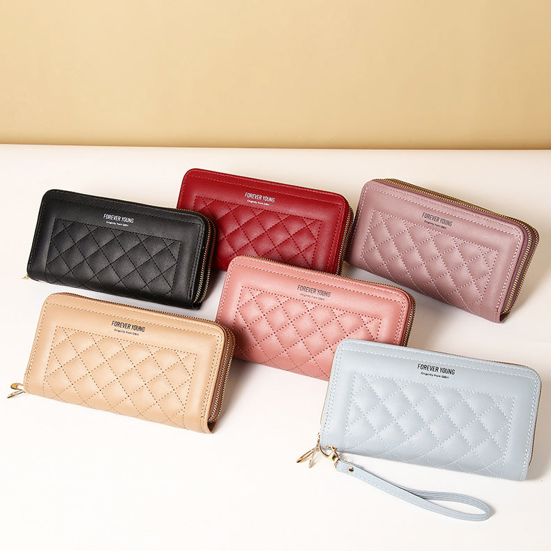 Women's Clutch Korean Mobile Double Zipper Large Ladies Wallets