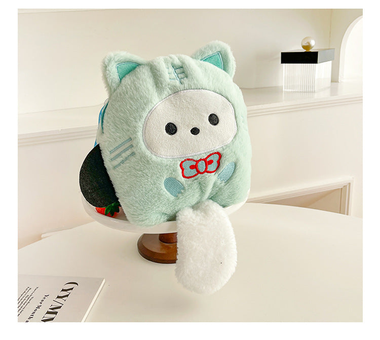 Cute Plush Western Style Cartoon Cat Shoulder Bags