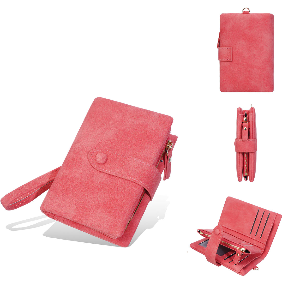 Women's Short Frosted Pattern Multiple Slots Multifunctional Fashion Ladies Wallet