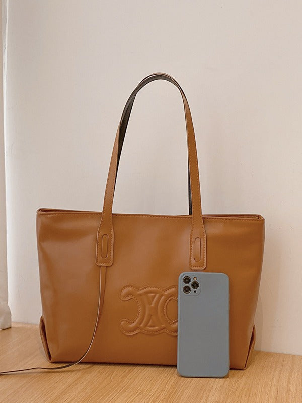Women's Fashion Simple Texture Commuter Large Bags