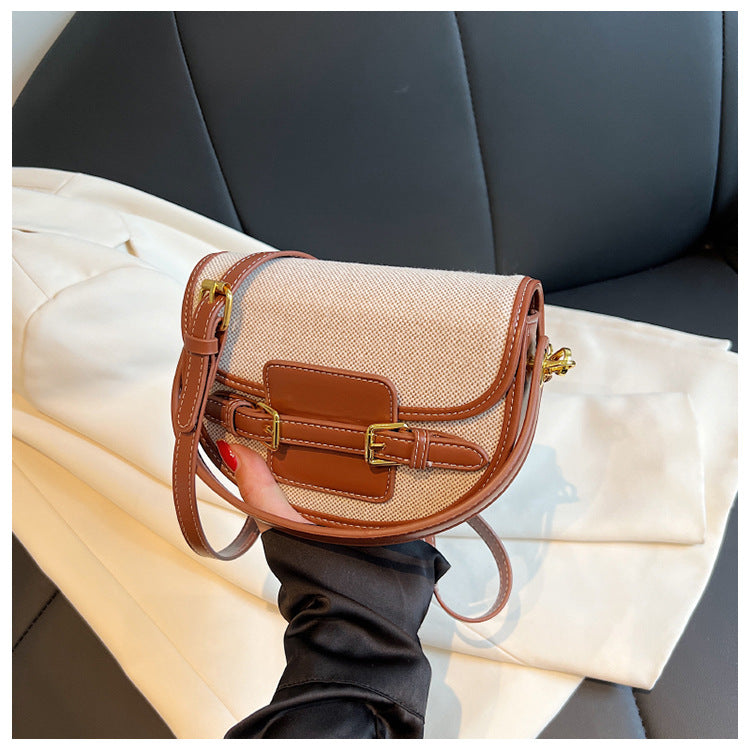 Women's Popular Advanced Texture Saddle Trendy Simple Shoulder Bags