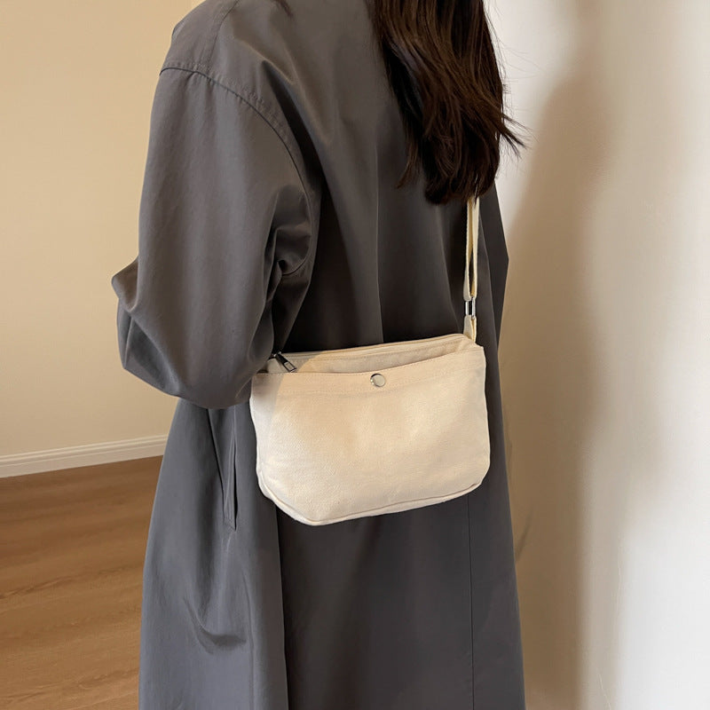 Trendy Canvas Mobile Simple Solid Color Crossbody Bags