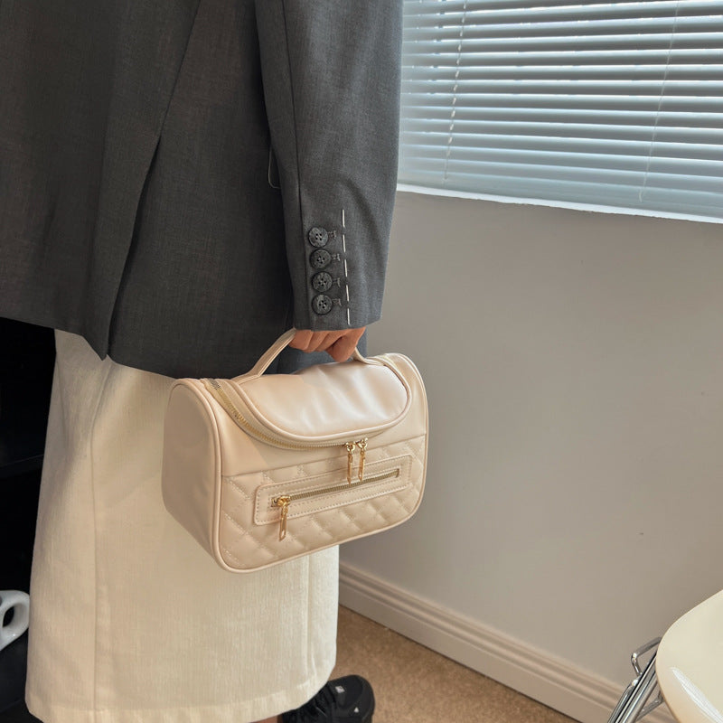 Large Capacity Toiletry Portable Cosmetics Storage Rhombus Material More Cosmetic Bags