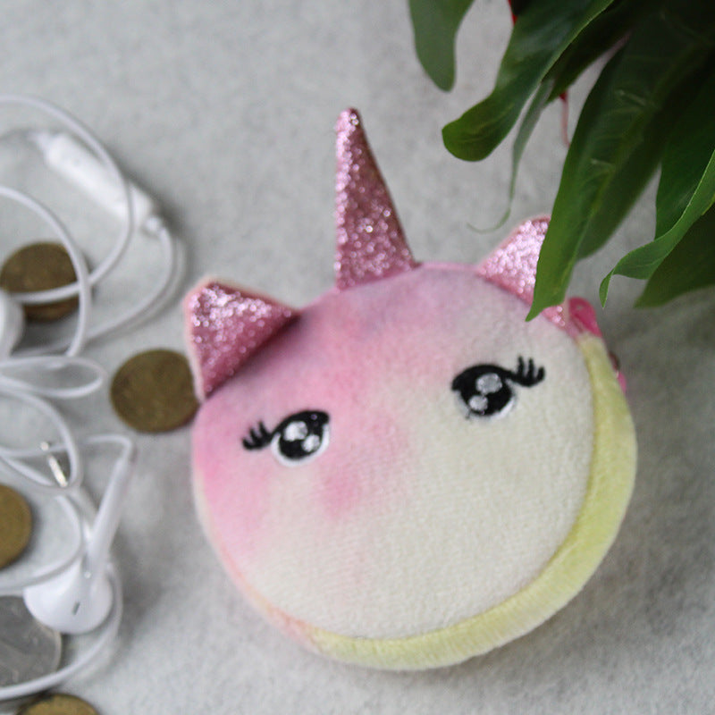 Unicorn Plush Cute Cartoon Ice Cream Color Coin Purses