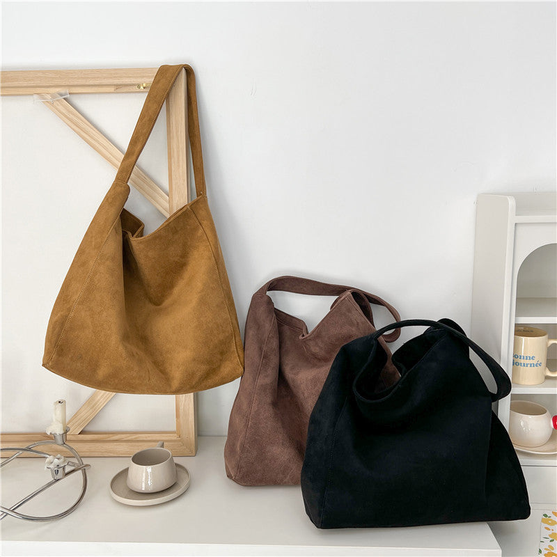 Women's Style Loose Soft Glutinous Retro Versatile Practical Shoulder Bags