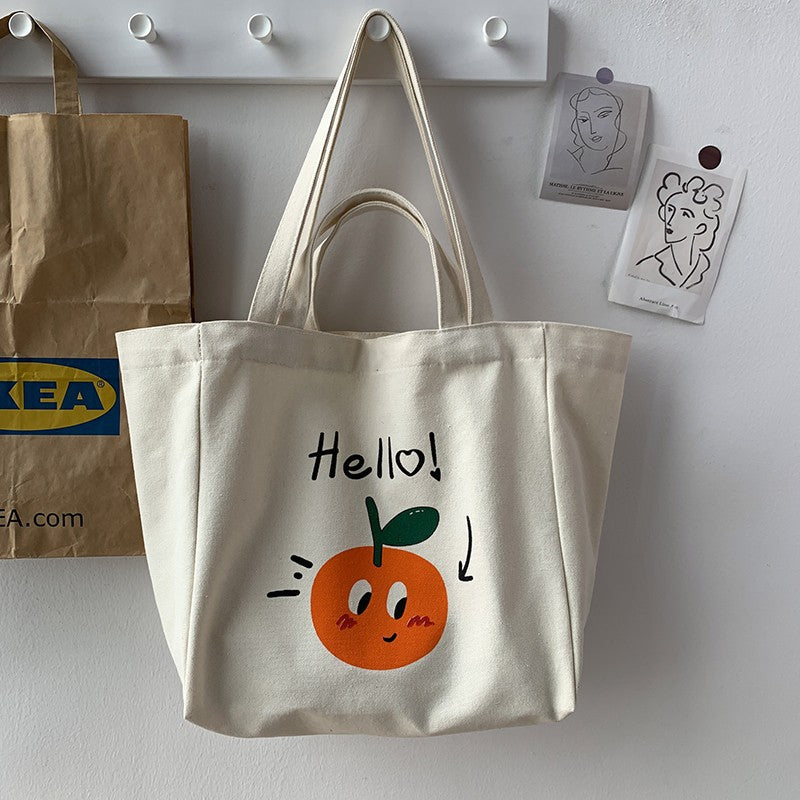 Women's Canvas Idle Style Artistic Simple Large Capacity Letter Bags