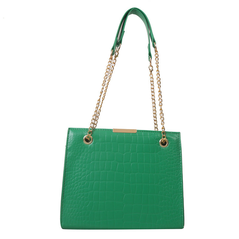 Versatile Fashion Commuter Chain Textured Large Small Square Bags