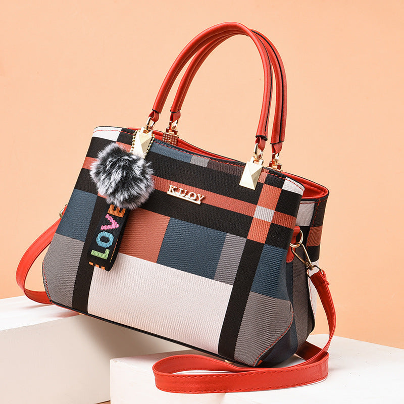 Women's Fashion Plaid Trendy Elegant Large Capacity Shoulder Bags