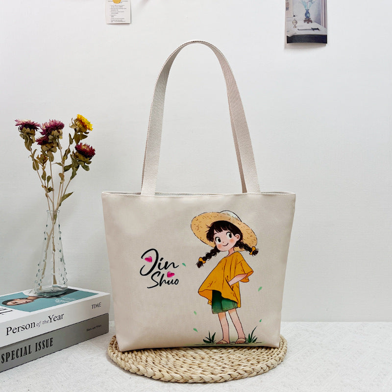 Canvas Fabric Duplex Printing Versatile Large Capacity Month Sales Thousand Bags
