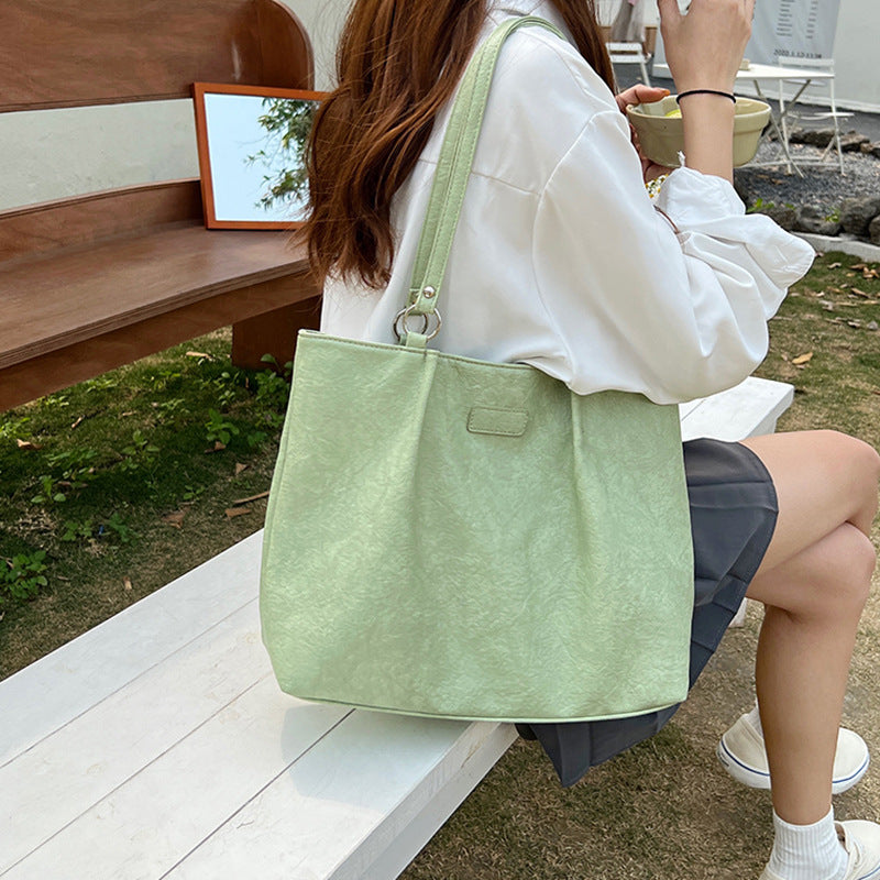 Women's Large Capacity Textured Portable Minority Western Shoulder Bags