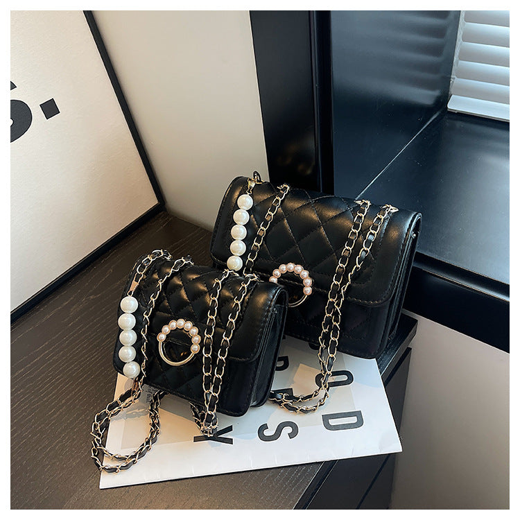Women's Summer Mini Trendy Pearl Chain White Shoulder Bags