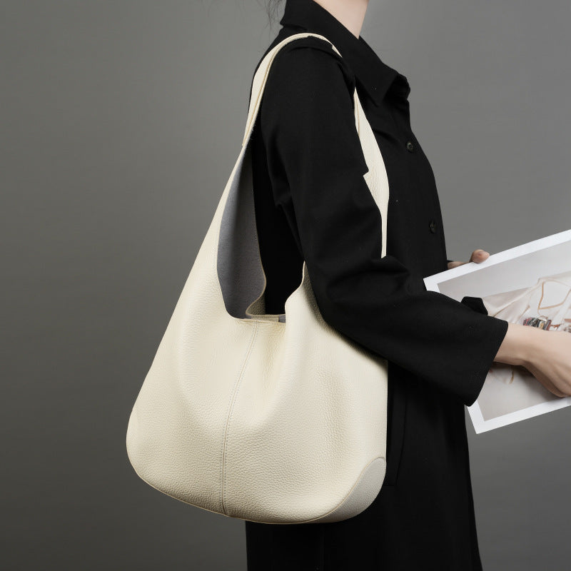 Women's Capacity Top Layer Leather High-grade Underarm Shoulder Bags
