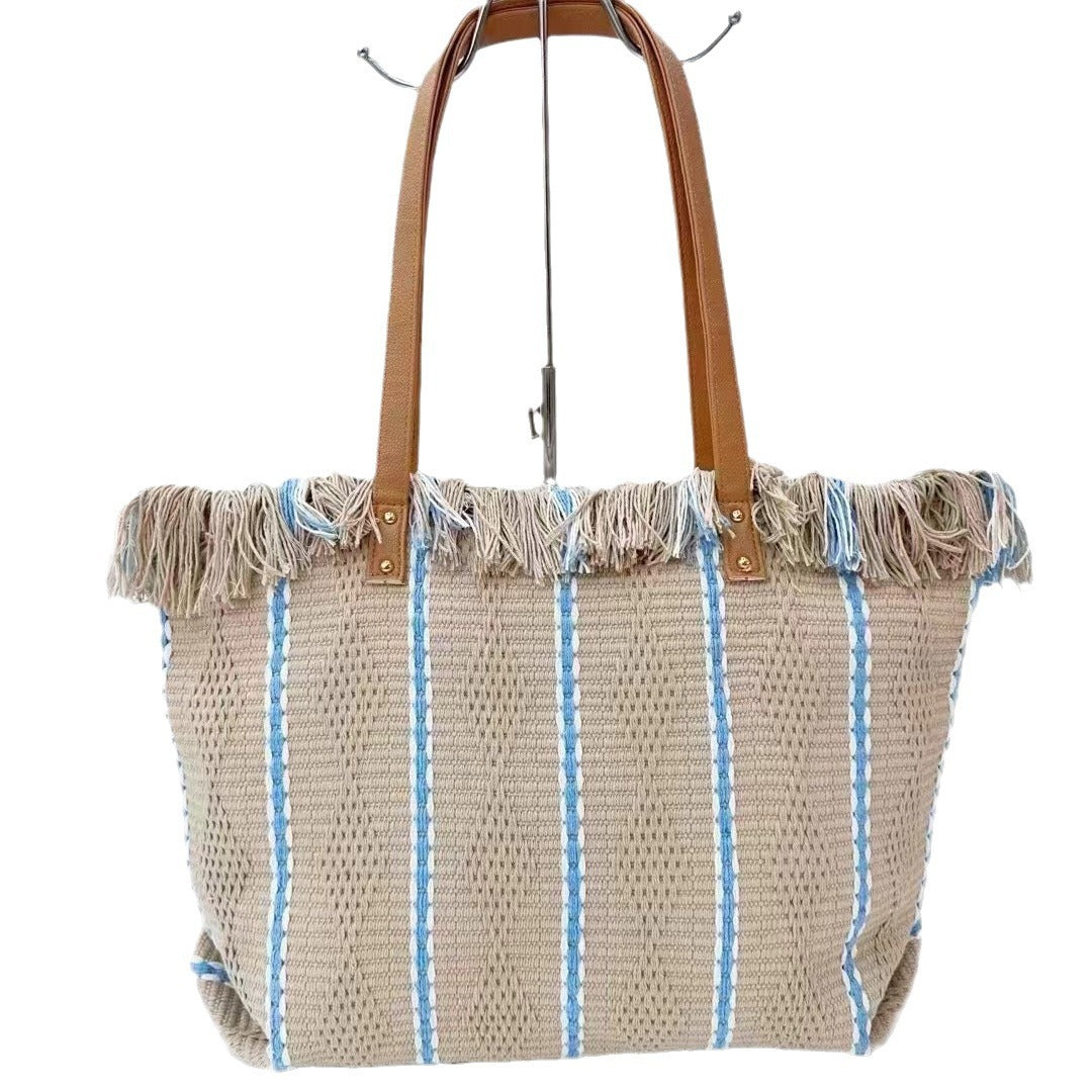 Women's Beach Big Fashion Simple Tassel Mummy Shoulder Bags