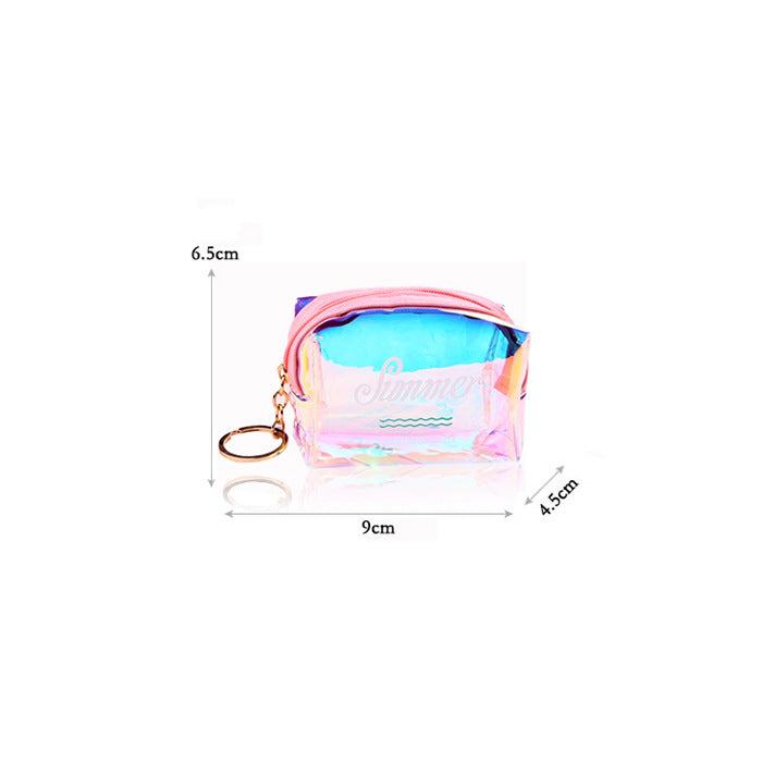 Women's Transparent Laser Korean Style Octagonal Cable Coin Purses