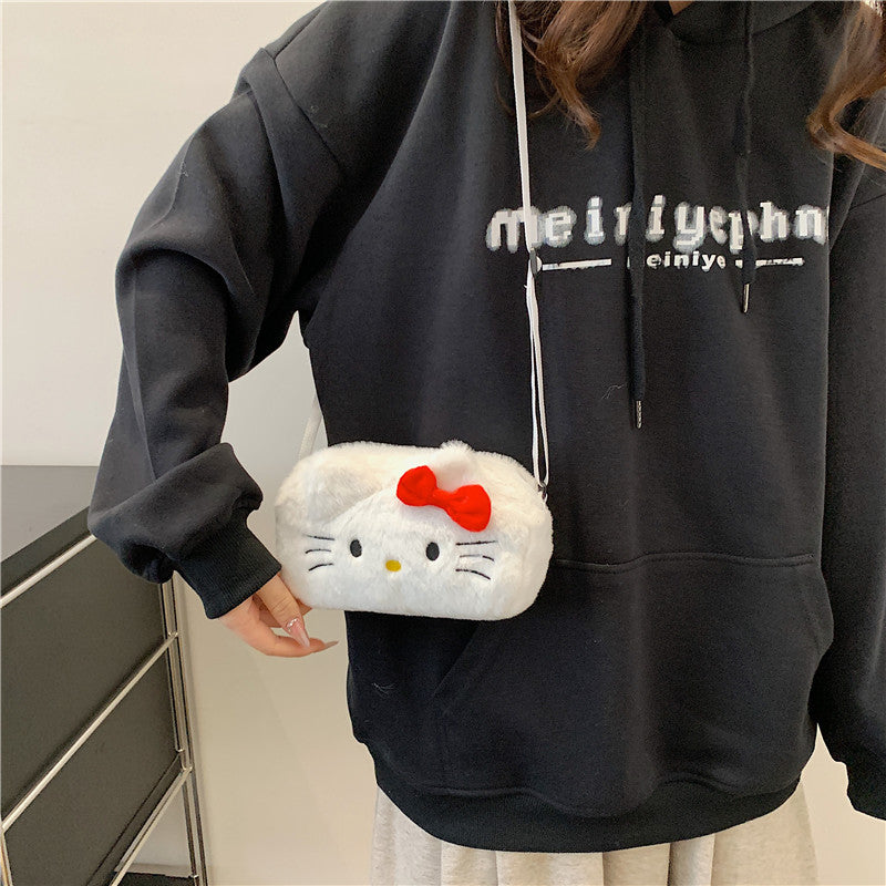 Cat Plush Cute Mobile Doll Birthday Crossbody Bags
