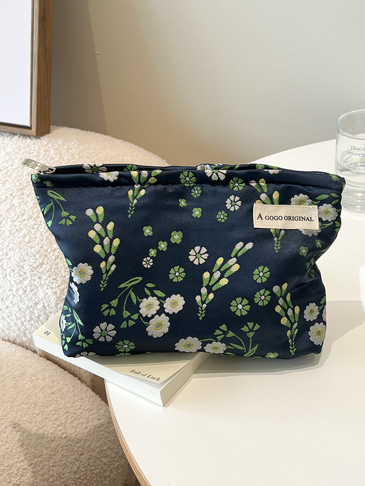 Blossom Canvas Portable Skin Care Buggy Out Makeup Bag