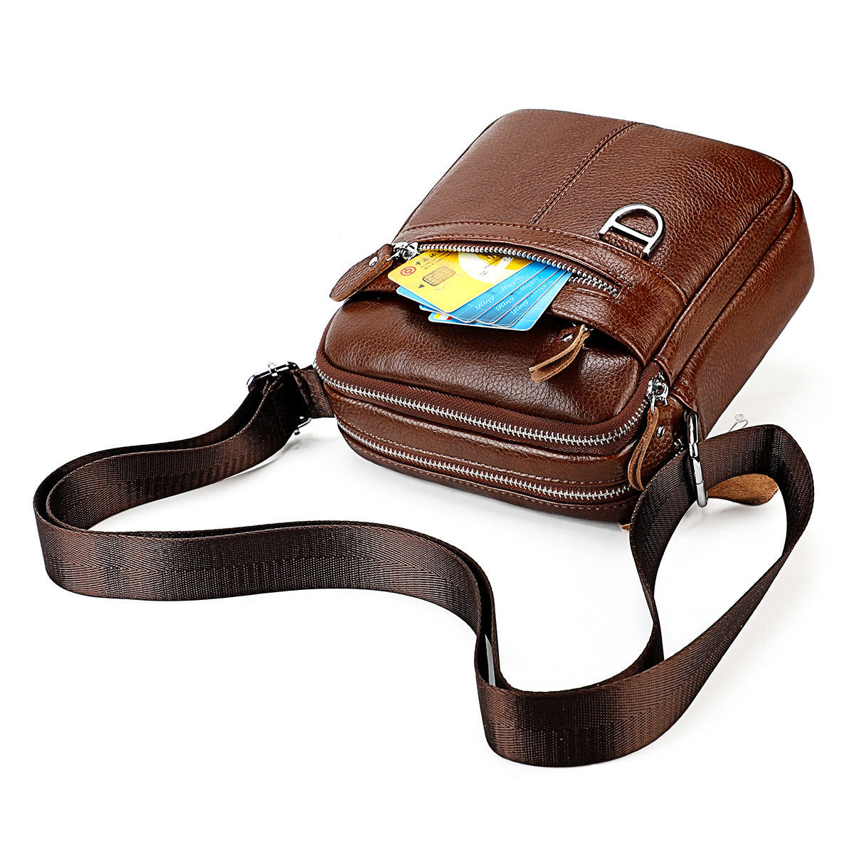 Men's Creative Trendy First Layer Cowhide Men's Chest Bags