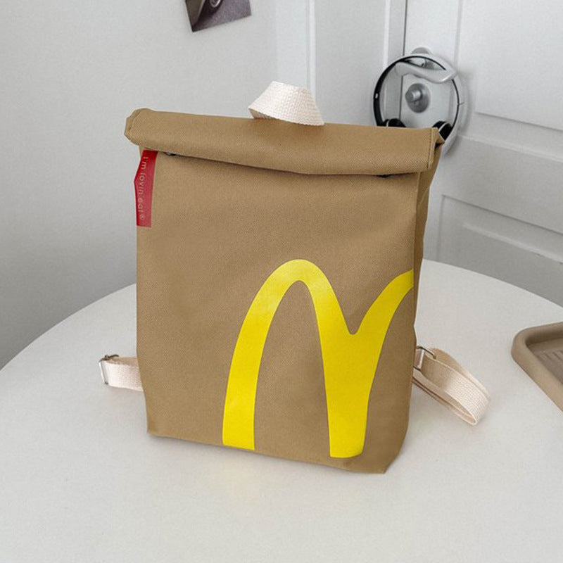 Mcdonald Letter Printing Paper Personality College Backpacks