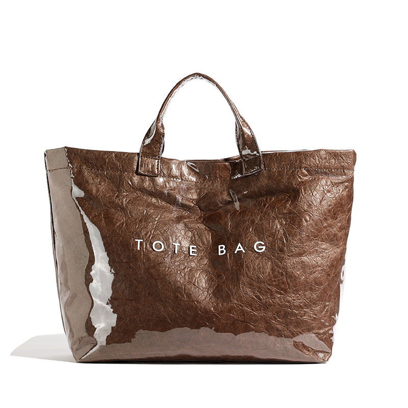 Women's Retro Commuter Large Capacity Kraft Paper Shoulder Bags