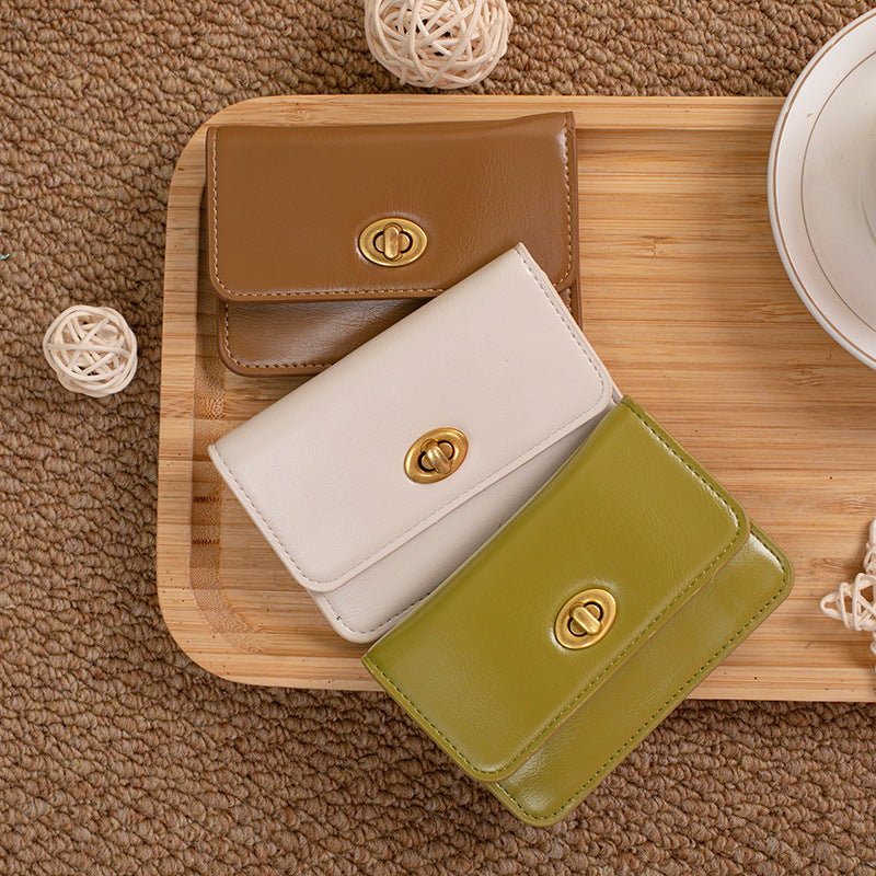 Women's Short Korean Style Simple Solid Ladies Wallets