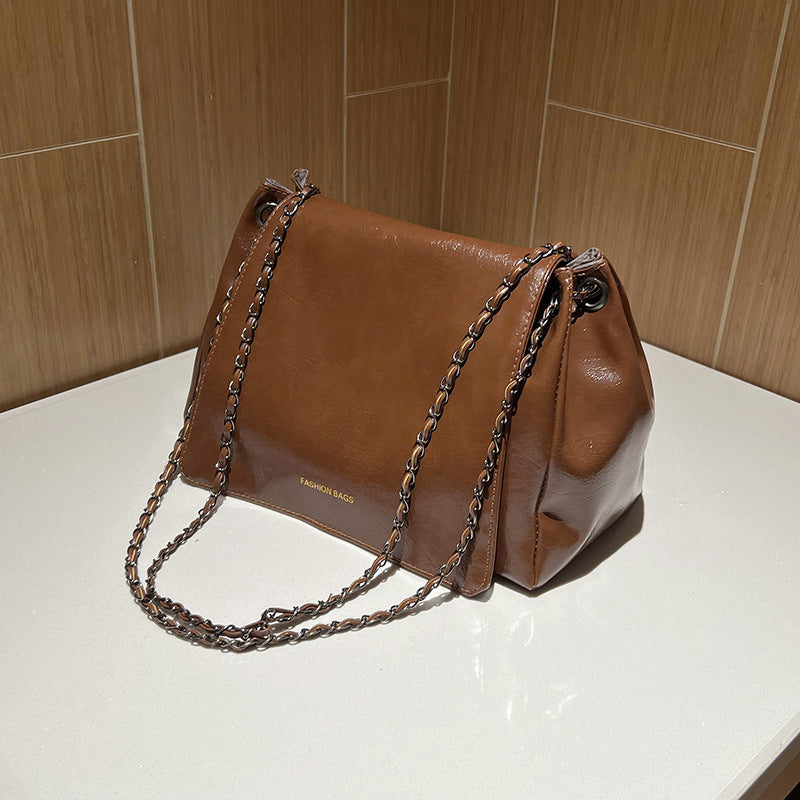 Women's Fashion Retro Autumn Chain Textured Crossbody Bags