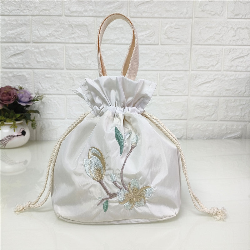 Versatile Embroidered Vintage Silk Cloth Mobile Handbags