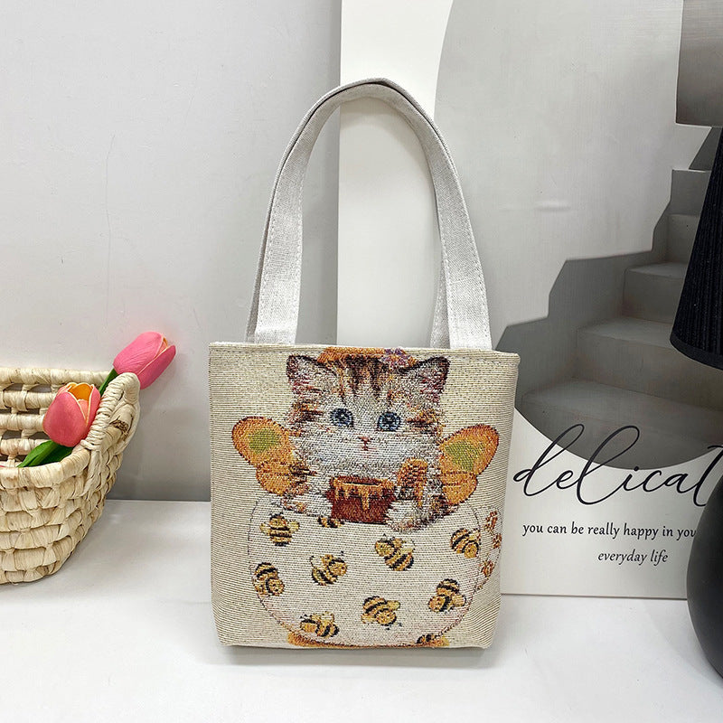 Gold Silk Double-sided Embroidered Ethnic Style Handbags