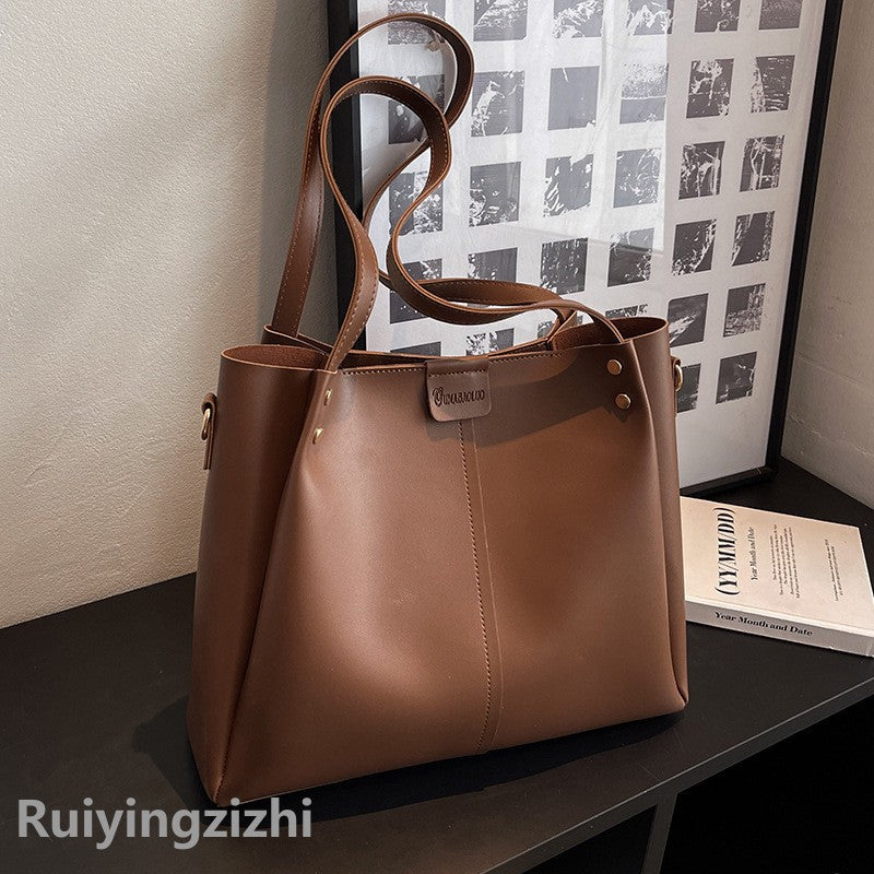 Women's Large Capacity Fashion Wide Strap Portable Shoulder Bags