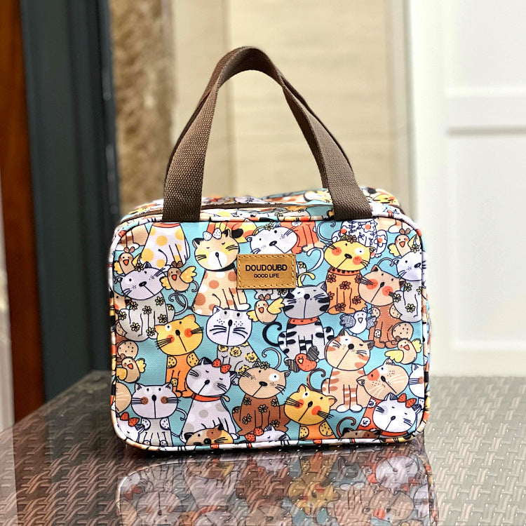 Waterproof Widened Compartment Dinner Plate Insulated Lunch Handbags