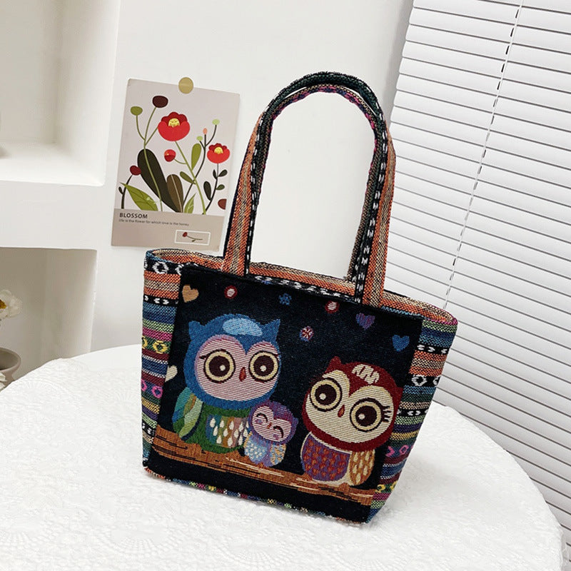 Women's Vintage Embroidery Large Capacity Cloth Ethnic Style Shoulder Bags