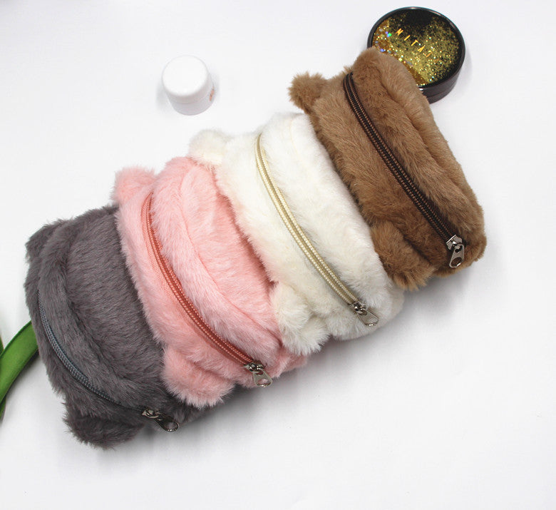 Cartoon Plush Danny Bear Sundries Storage Earphone Embroidered Coin Purses