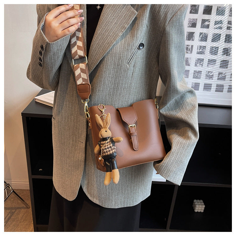 Women's Quality High-grade Wide Strap Contrast Color Crossbody Bags