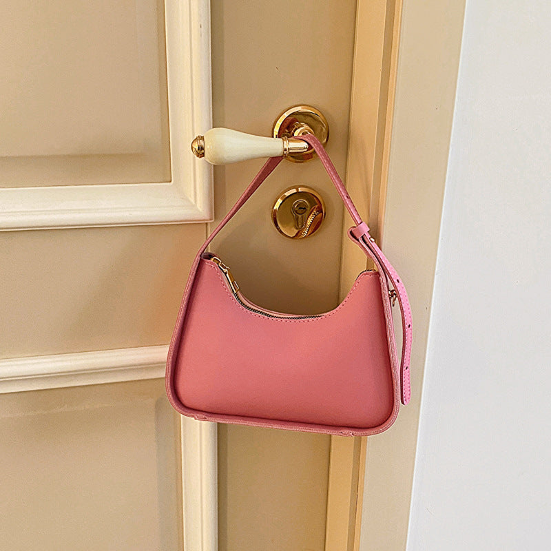 Solid Color Simple Textured Fashion Style Shoulder Bags