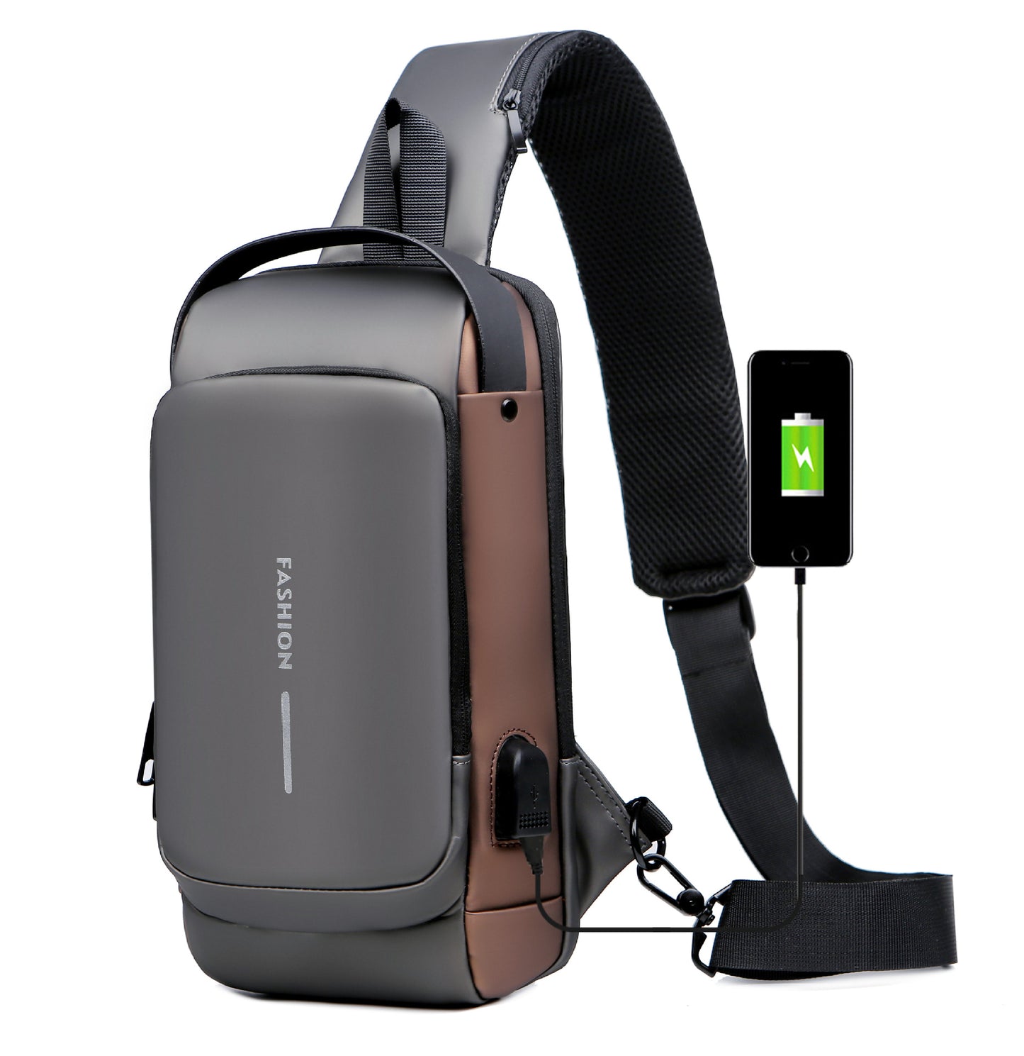 Men's Multifunctional Password Motorcycle Waterproof Charging Port Men's Chest Bags