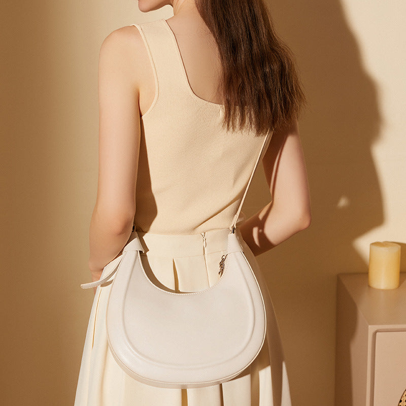 High-grade Cowhide Hobos Fashion Crescent Underarm Shoulder Bags