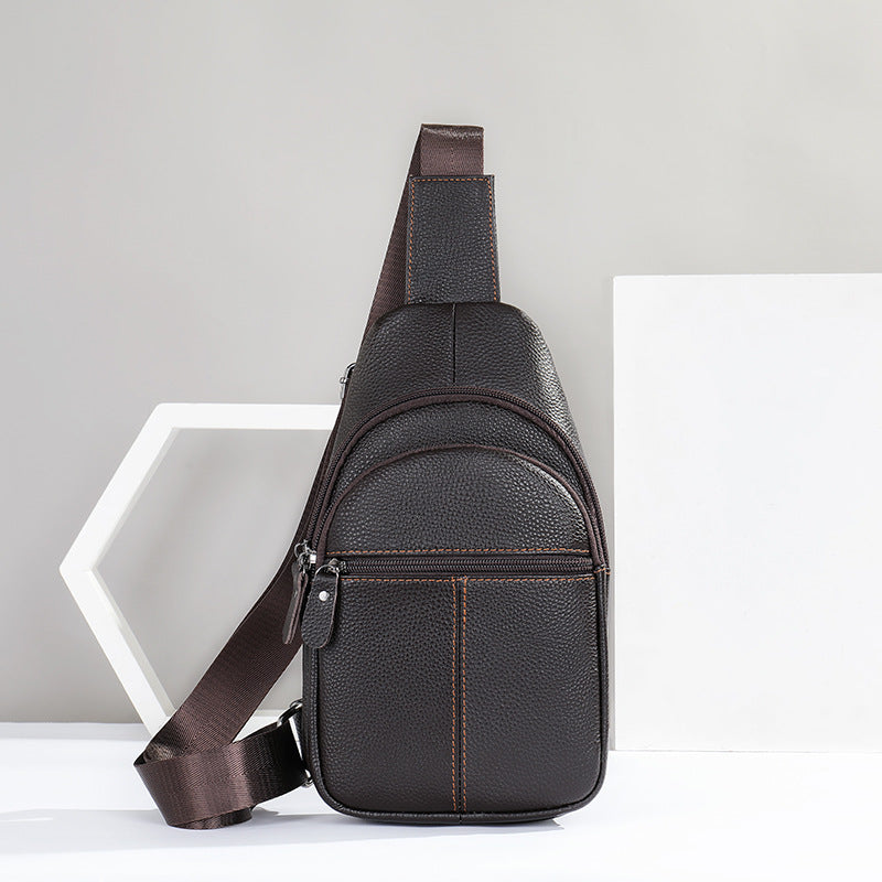 Men's Genuine Leather Pannier First Layer Cowhide Men's Chest Bags