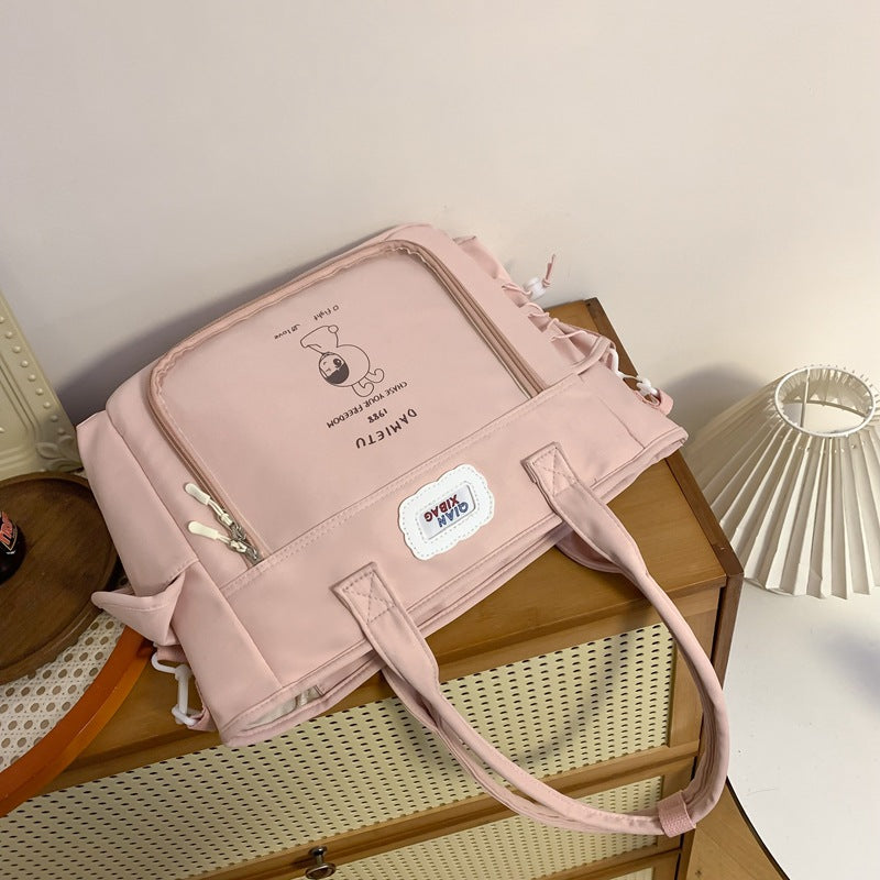 Transparent Female Portable Cartoon Large Capacity Crossbody Bags